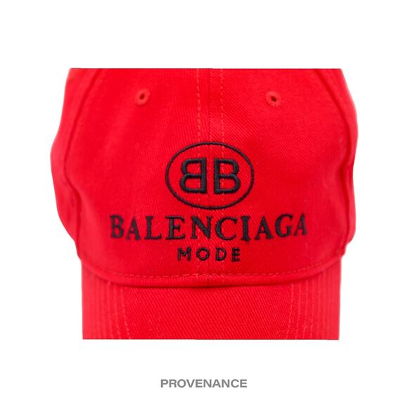 🔴 Balenciaga BB Logo Mode Embroidered Cap Hat - Red - Picture 7 of 11